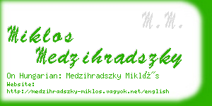 miklos medzihradszky business card